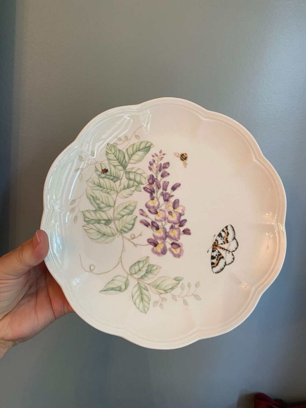 Lenox Butterfly Meadow "Eastern Tailed Blue" Accent Plate Scalloped Edge 9-Inch
